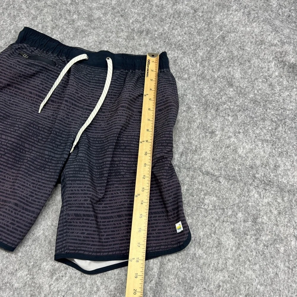 Vuori Swim Trunks Mens M Blue Geometric Drawstring Unlined Bank Shorts Hybrid